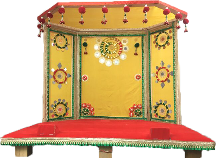 ACkrafts Eco friendly Made with Wood & Cloth, Handmade Temple
