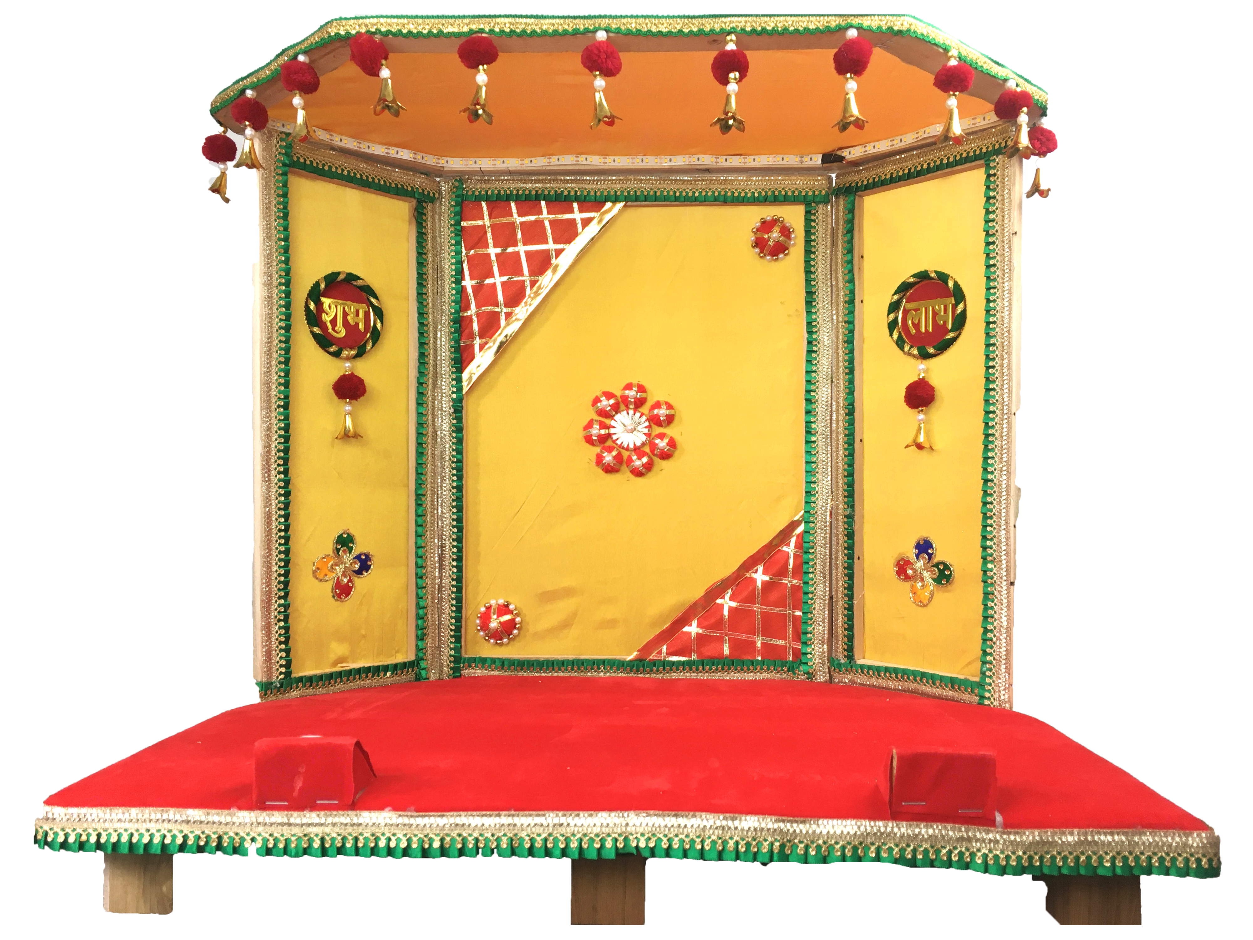 ACkrafts Eco friendly Made with Wood & Cloth, Handmade Temple